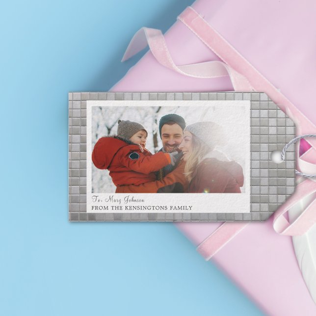 Anpassningsbar - Märkre för fotogåva i familjen so Presentetikett (Custom Disco-Themed Family Photo Gift Tag)