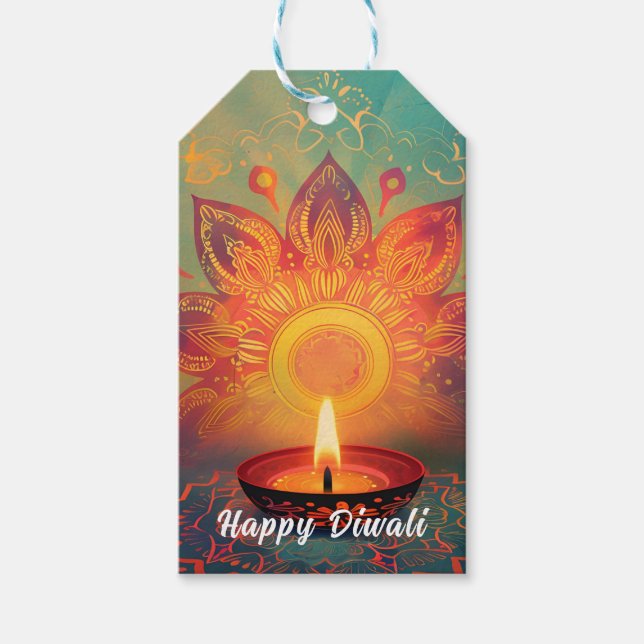 Anpassningsbar, Märkrn Diwali Glow Presentetikett (Framsidan)