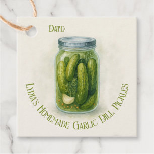 Anpassningsbar Märkrn Homemade Garlic Dill Pickles Gåvor Etiketter