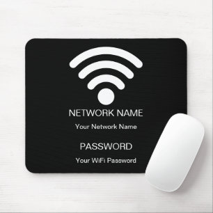 Anpassningsbar-märkt WiFi-nätverk och lösenordssva Musmatta