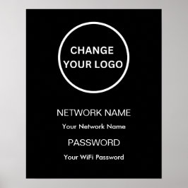 Anpassningsbar-märkt WiFi-nätverk och lösenordssva Poster