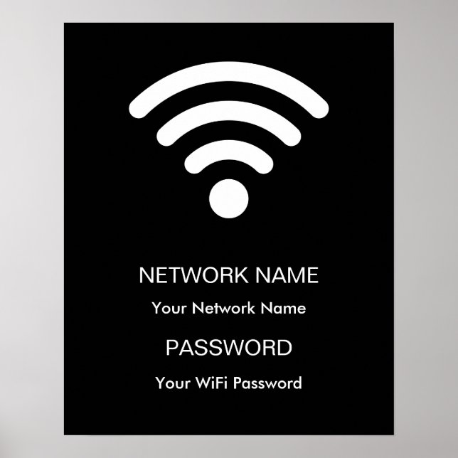 Anpassningsbar-märkt WiFi-nätverk och lösenordssva Poster (Framsidan)