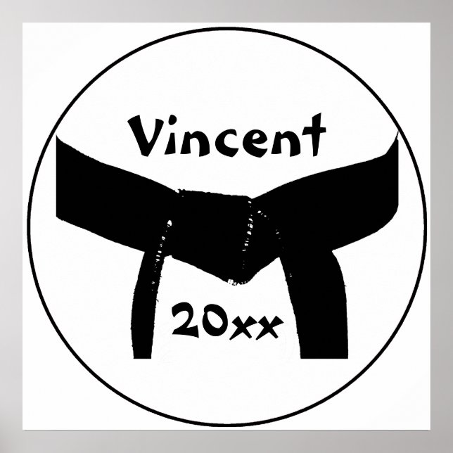 Anpassningsbar Martial Arts Black Bälte Poster Skr (Framsidan)