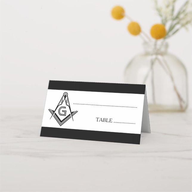 Anpassningsbar Masonic Bord Dekorationer | Frimurs Placeringskort (Framsida)