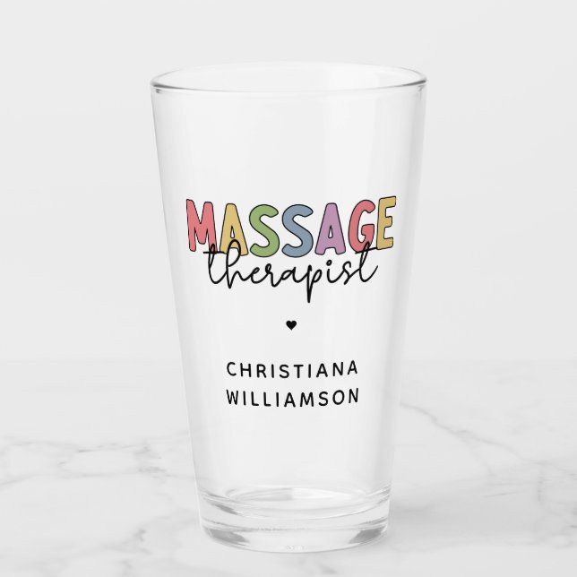 Anpassningsbar Massage Therapist | Gift för massag Glaskopp (Framsida)
