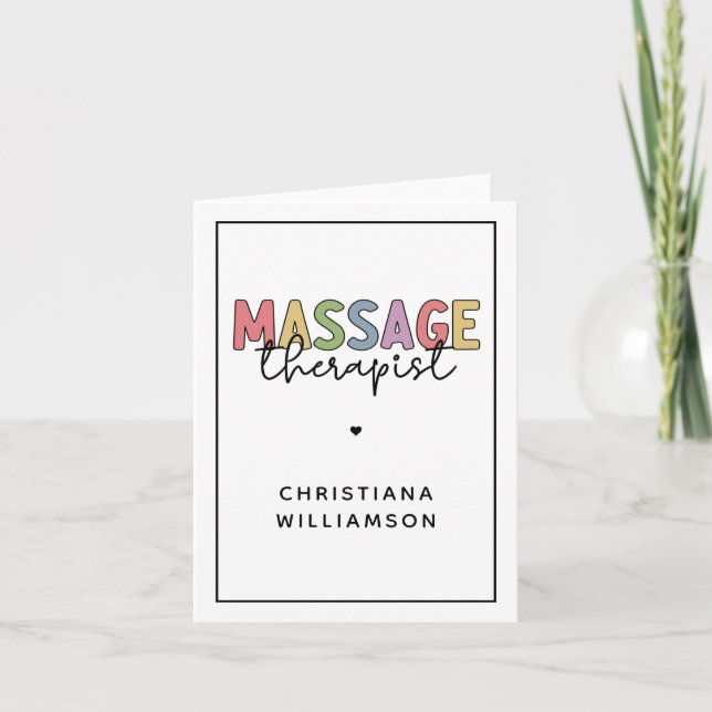 Anpassningsbar Massage Therapist | Gift för massag Kort (Framsida)