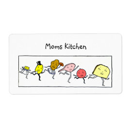 Anpassningsbar Mat Vintage Kitchen Art-etiketter Fraktsedel