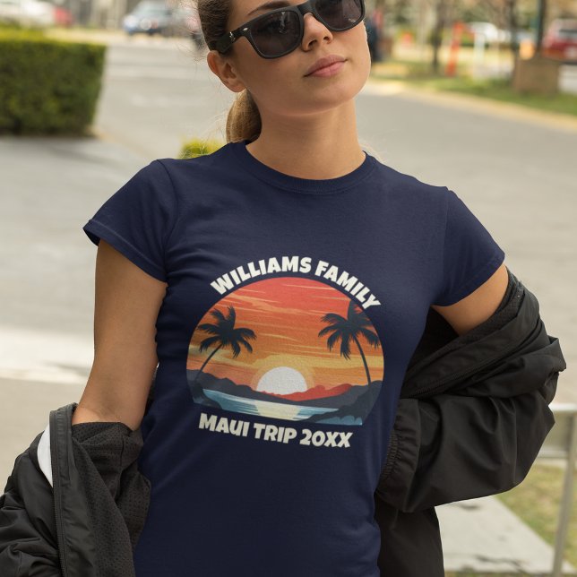 Anpassningsbar Maui Resa Coola Sunrise Handflatan  T Shirt (Skapare uppladdad)