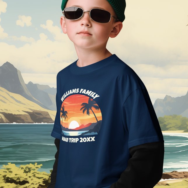Anpassningsbar Maui Resa Coola Sunrise Handflatan  T Shirt (Skapare uppladdad)