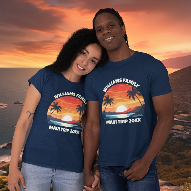 Anpassningsbar Maui Resa Coola Sunrise Handflatan  T Shirt (Skapare uppladdad)