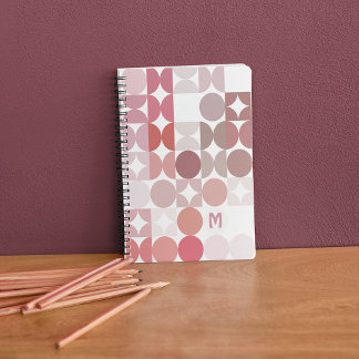 Anpassningsbar Mauve Taupe Rosa Retro Art Mönster Anteckningsbok