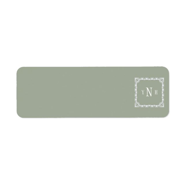 Anpassningsbar med 3 brev Monogram Returadress Etikett (Framsidan)