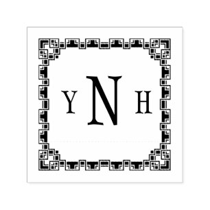 Anpassningsbar med 3 brev Monogram Självfärgande Stämpel