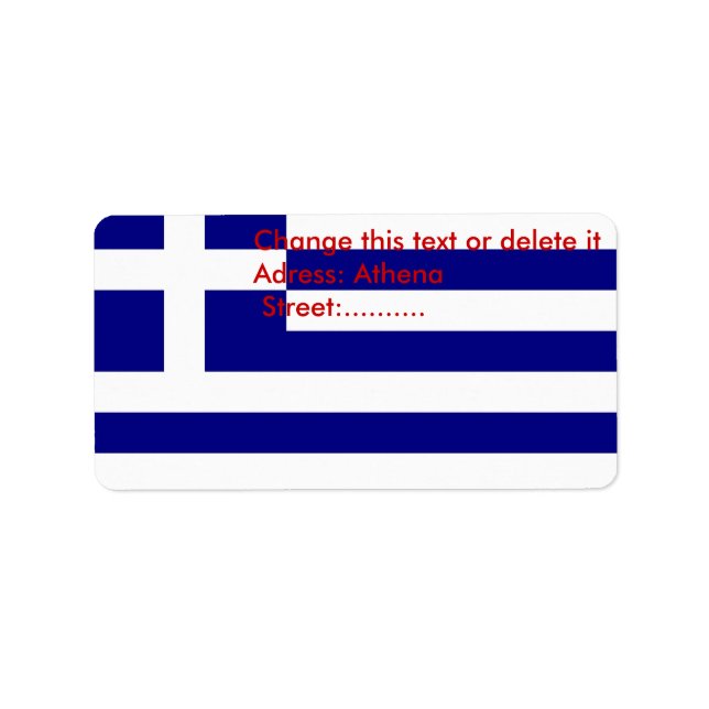 Anpassningsbar med Flagga av Grekland Adressetikett (Framsidan)