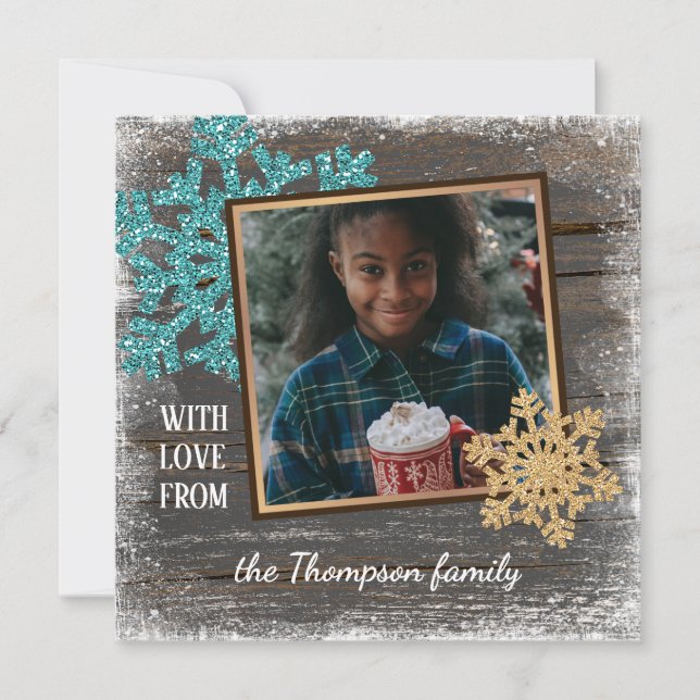 Anpassningsbar med Kärlek Säsonhälsningar Julkort (Framsida)