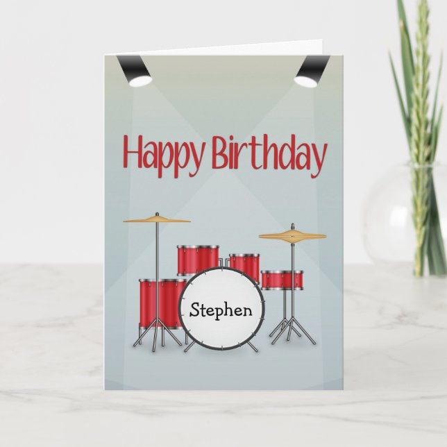 Anpassningsbar med Namn trummatning med ficklampor Kort (Framsida)