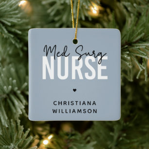 Anpassningsbar Med Surg Nurse Sjuksköterska för Julgransprydnad Keramik