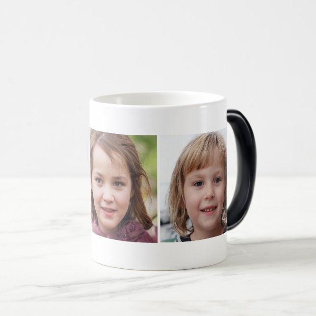 Anpassningsbar med tre fotokollage magisk mugg (Framsida höger)