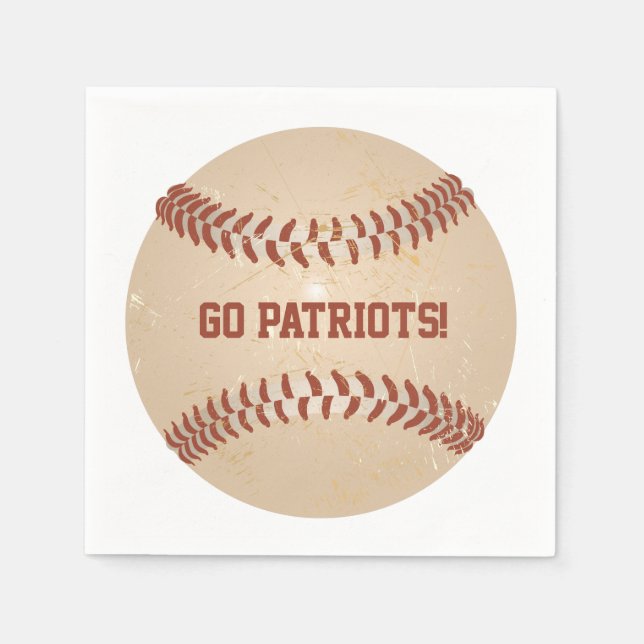 Anpassningsbar-meddelande Distress Baseball Pappersservett (Framsidan)