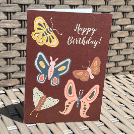 Anpassningsbar-meddelande för folkArt Moths Butter Kort