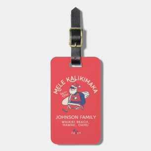 Anpassningsbar Mele Kalikimaka Santa Hawaiian Jul Bagagebricka