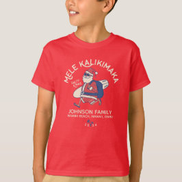Anpassningsbar Mele Kalikimaka Santa Hawaiian Jul T Shirt