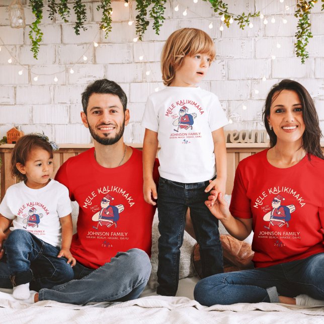 Anpassningsbar Mele Kalikimaka Santa Hawaiian Jul T Shirt (Skapare uppladdad)