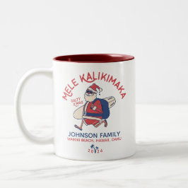 Anpassningsbar Mele Kalikimaka Santa Hawaiian Jul Två-Tonad Mugg