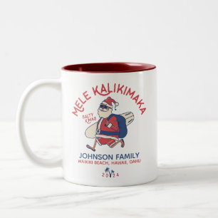 Anpassningsbar Mele Kalikimaka Santa Hawaiian Jul Två-Tonad Mugg