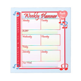 Anpassningsbar Melody Weekly Planner Anteckningsbl Anteckningsblock