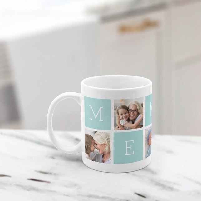Anpassningsbar Mema Grandmor 5 Photo Collage Kaffemugg (Skapare uppladdad)
