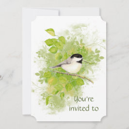 Anpassningsbar Memorial Chickadee Nature Bird Art Inbjudningar