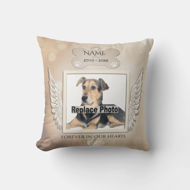 Anpassningsbar Memorial för en Hund Kudde (Framsida)