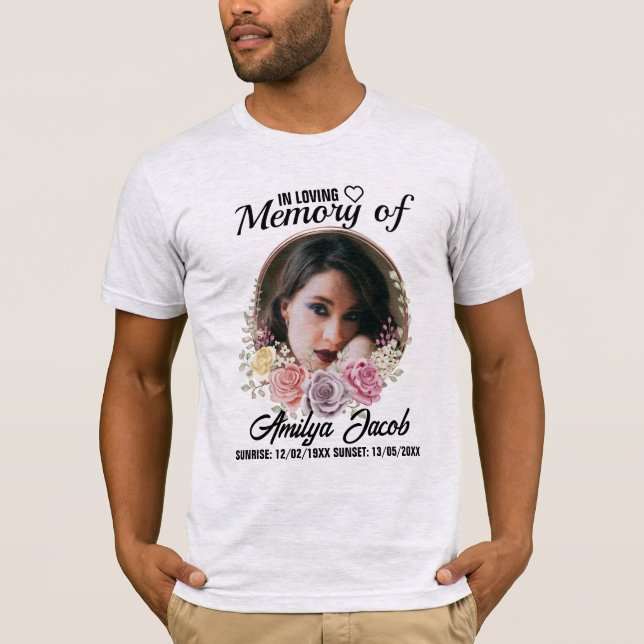 Anpassningsbar Memorial Rest in Peace T-Shirt | Pe (Framsida)