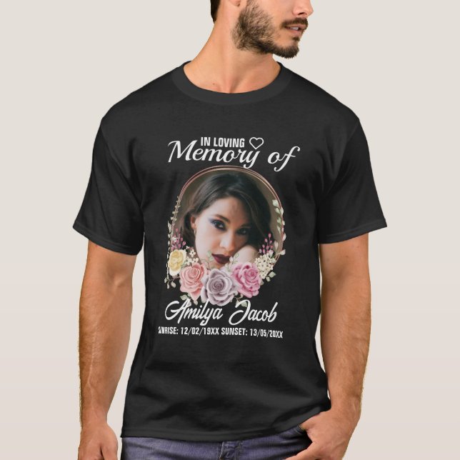 Anpassningsbar Memorial Rest in Peace T-Shirt | Pe (Framsida)