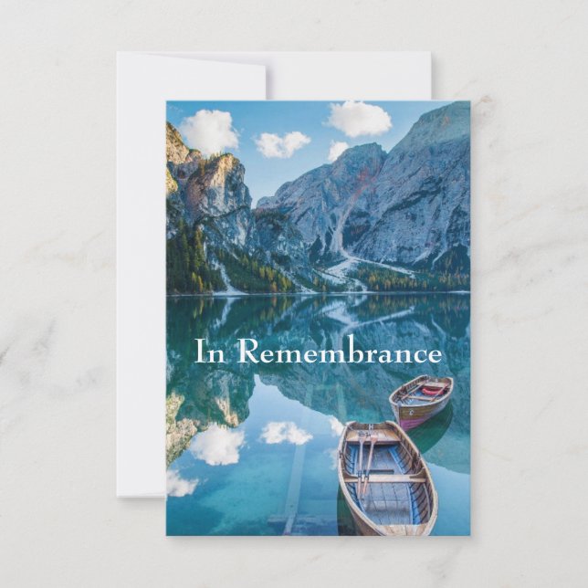 Anpassningsbar Memorial Service för vackra bergsom Inbjudningar (Framsida)