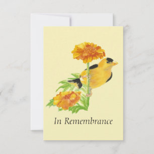 Anpassningsbar Memorial Service Goldfinch & Marigo Inbjudningar
