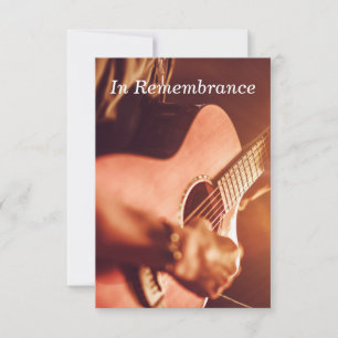 Anpassningsbar Memorial Service Guitar Player Musi Inbjudningar