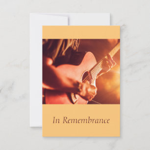 Anpassningsbar Memorial Service Guitar Player Musi Inbjudningar