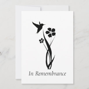Anpassningsbar Memorial Service Hummingbird Garden Inbjudningar