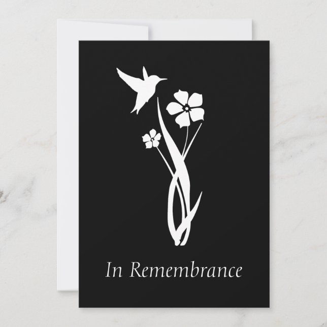 Anpassningsbar Memorial Service Hummingbird Garden Inbjudningar (Framsida)