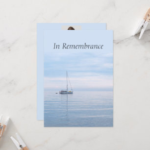 Anpassningsbar Memorial Service med segelbåt Sjö I Inbjudningar