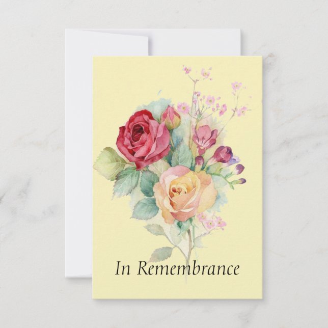 Anpassningsbar Memorial Service Ro Garden Flower Inbjudningar (Framsida)