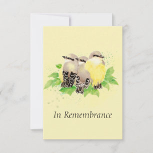 Anpassningsbar Memorial Service - vacker fågelfami Inbjudningar