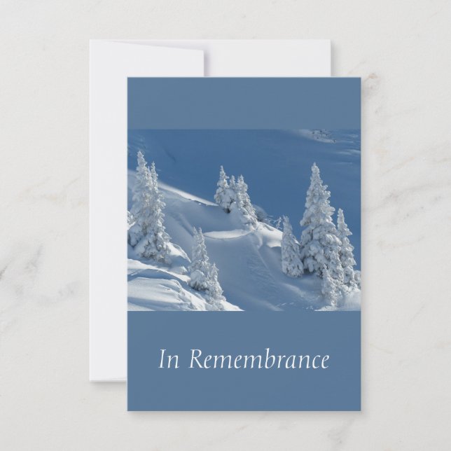 Anpassningsbar Memorial Service - vackert berg Ski Inbjudningar (Framsida)