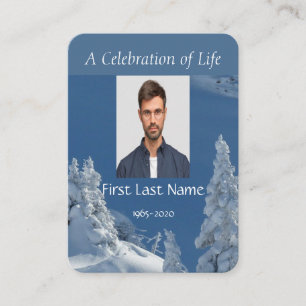 Anpassningsbar Memorial Service - vackert berg Ski Visitkort