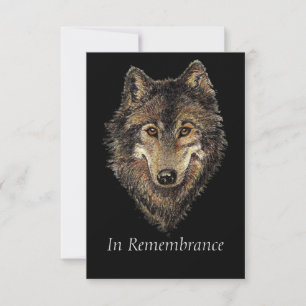 Anpassningsbar Memorial Varg Djurvattenfärg Inbjudningar