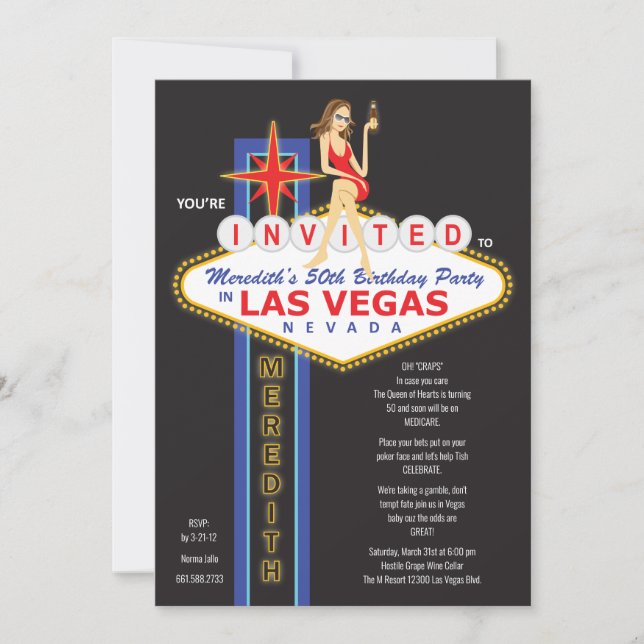 Anpassningsbar - Meredith 50th Inbjudningar (Framsida)