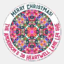 Anpassningsbar Merry Colorful Modern jul Adress