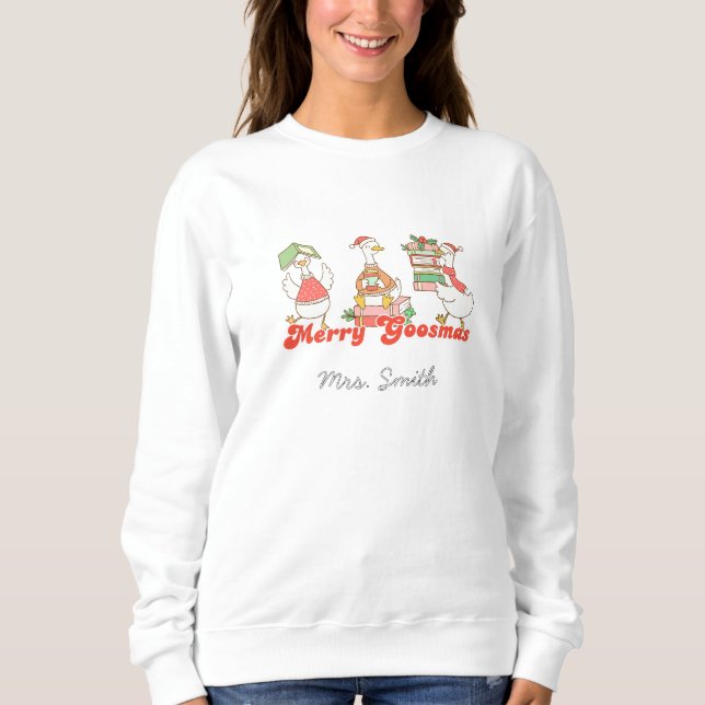 Anpassningsbar Merry Goosemas Sweatshirt T Shirt (Framsida)
